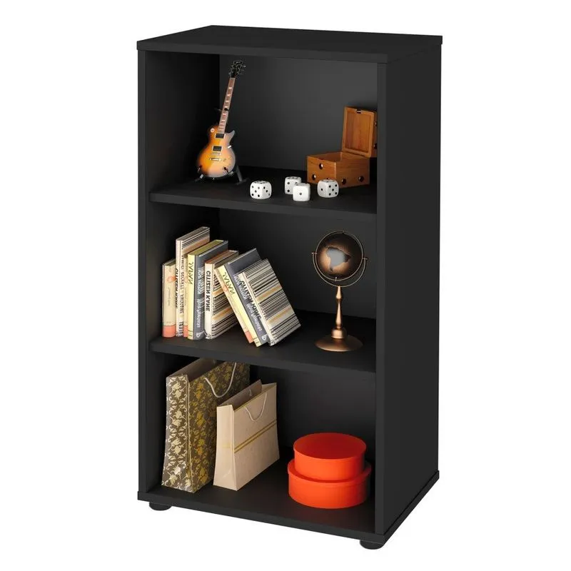 Estante Livreiro Clean com 2 Prateleiras Preto - Artany
