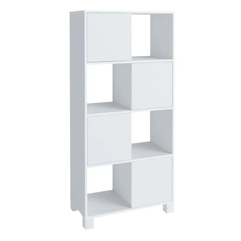 Estante Home 4 Portas 4 Nichos Mobile Wally Branco - Artany