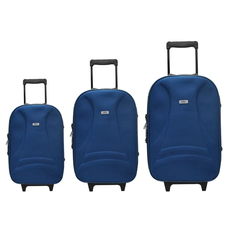 Conjunto de Malas de Viagem Yins 3 Peças Azul Escuro YS01097AM