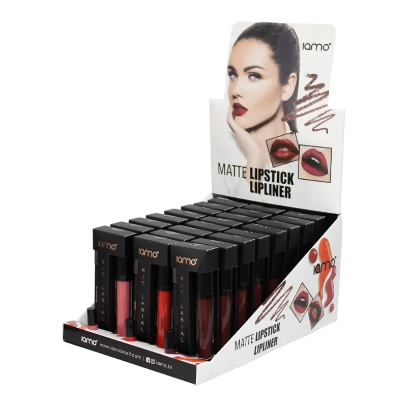 Kit Labial Iamo Batom Líquido Mate e Lápis Contorno Labial - Item Sortido