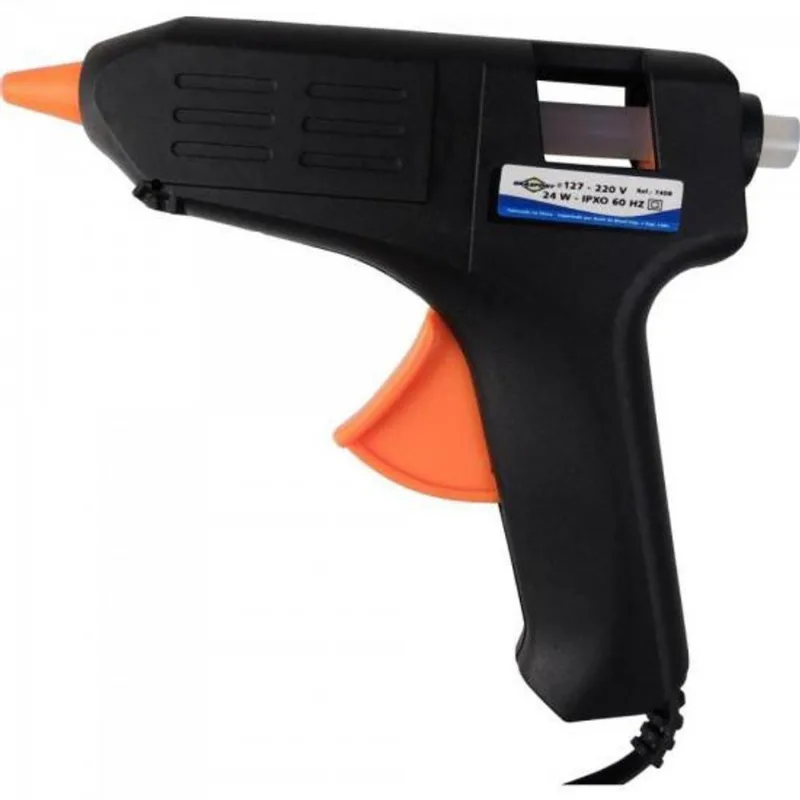 Pistola de Cola 24W Bivolt Preto brasfort