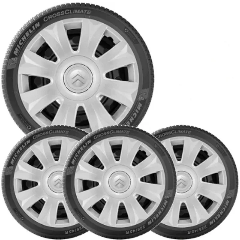 Kit 4 Calotas Citroen C3 Aro 15 Com Emblema 169ar Kit 4 Calotas Citroen C3 Aro 15 Com Emblema 169ar