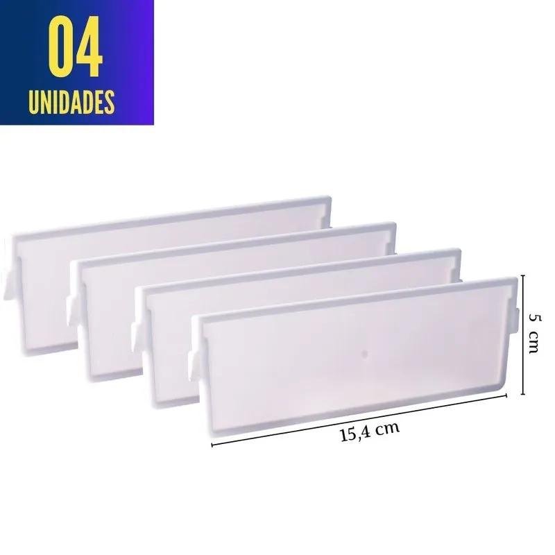 Divisória Para Organizador De Gavetas E Talheres 15,4 Cm 4 Unidades Plasutil