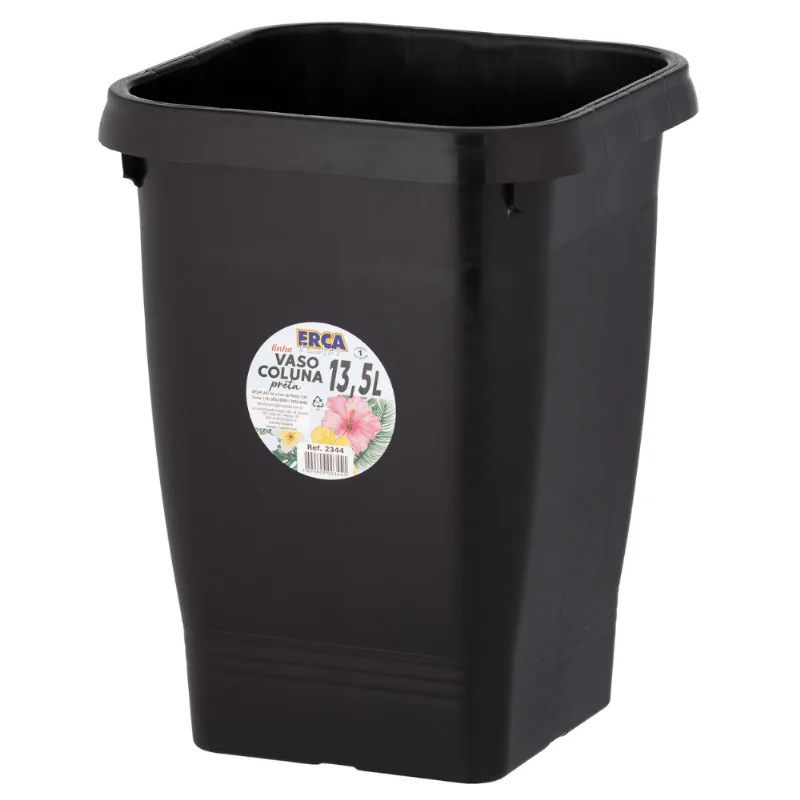 Vaso Coluna Preto 13,5L - Ercaplast