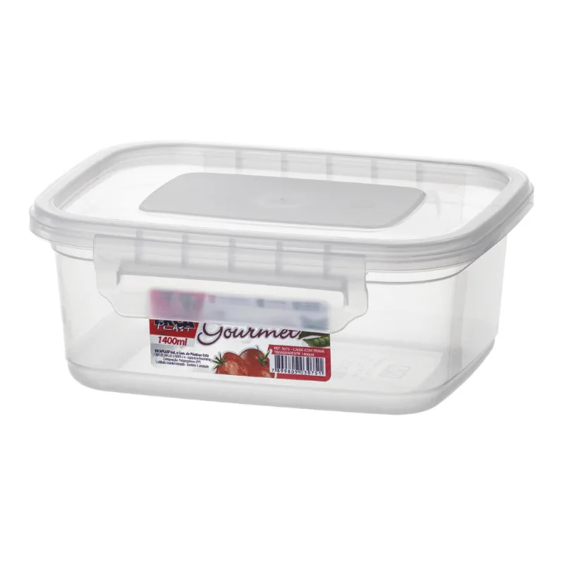 Pote Retangular c/ Trava 1400ml - Ercaplast