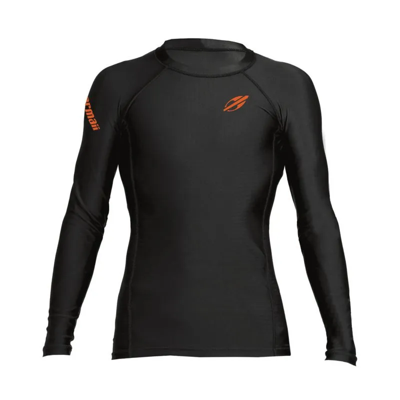 Camiseta manga longa infantil ultra skin surf mormaii Preto 4