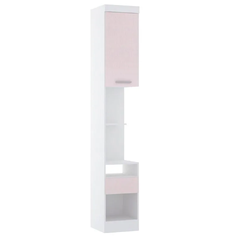 Mesa de Cabeceira Alpes 1 Gaveta MDP Moderno Branco Luciane Móveis