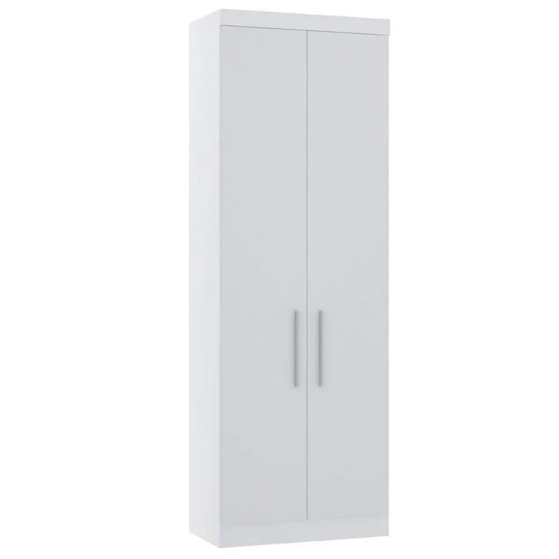 Guarda Roupa Modulado Alpes 2 Portas de Bater MDP Branco Pf Luciane Móveis 79CM