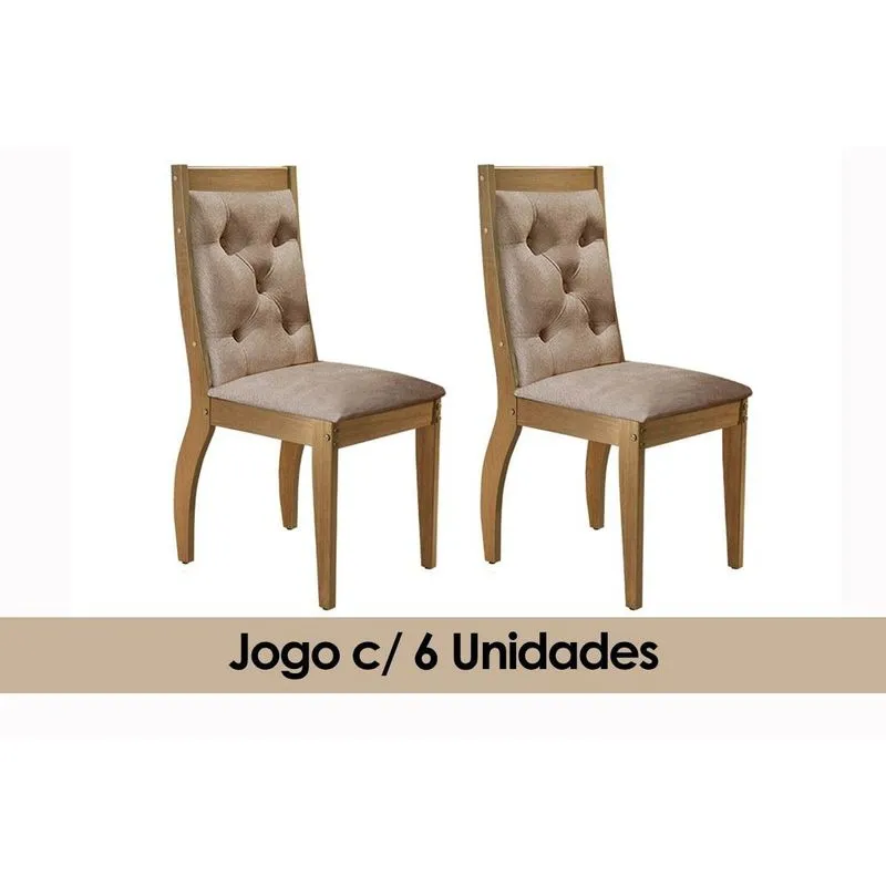 Cadeira Rufato Ágata Imbuia (6 Unidades) Imbuia/Choco