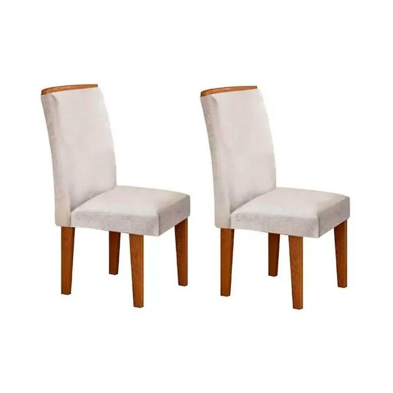 Kit 2 Cadeiras Sala Jantar Lunara 2 Un Imbuia/suede Creme - Rufato