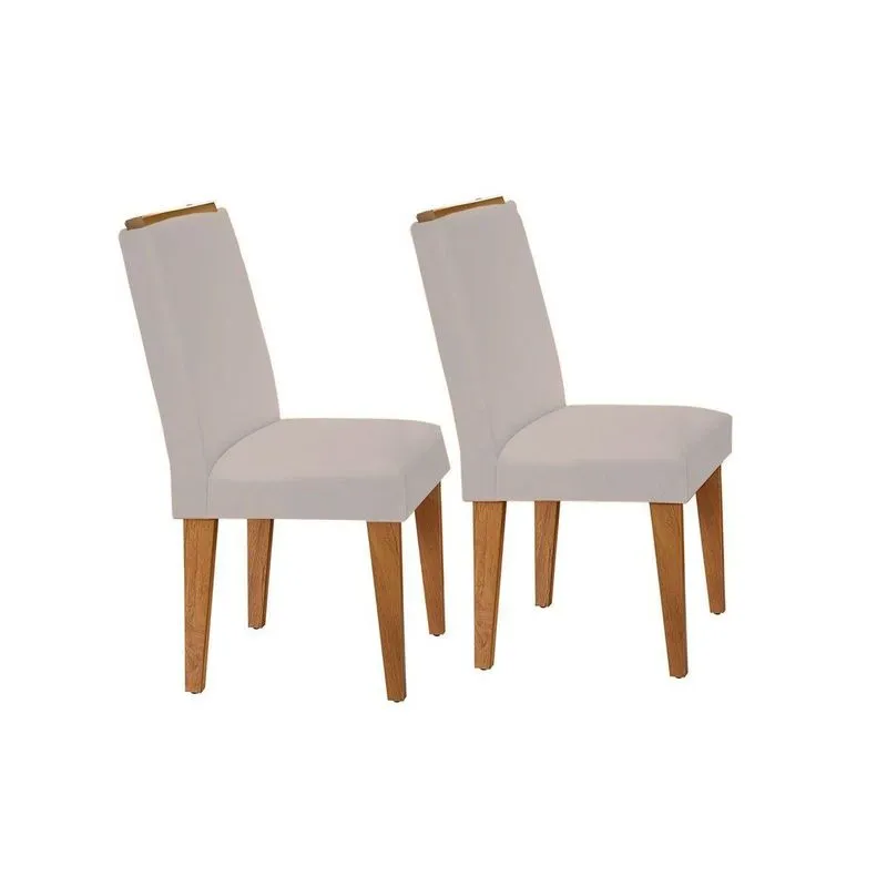 Kit 2 Cadeiras Sala Jantar Lunara 2 Un Imbuia-capuccino/suede Creme - Rufato
