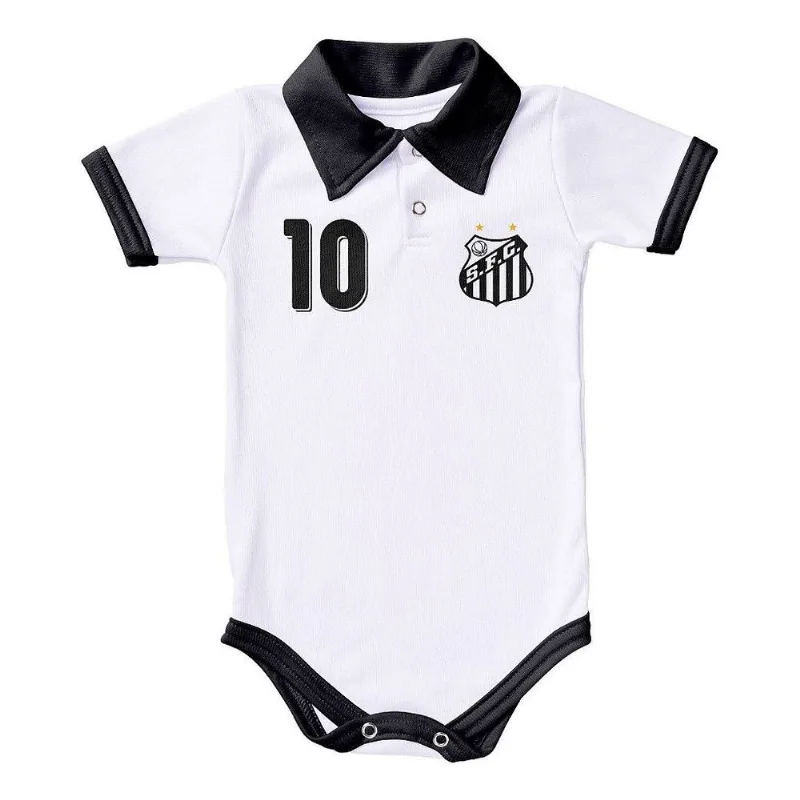 Body Santos Polo Branco Torcida Baby GG / Branco / Preto