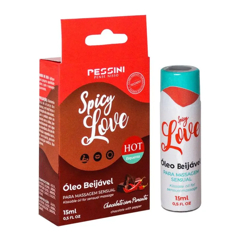 Óleo Beijável Spicy Love Ice Chocolate com Pimenta 15ml Pessini