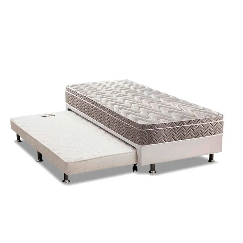 Cama Box c/Aux CRC Solt +Colchão Anatômico Ortopédico Ultra Paropas -