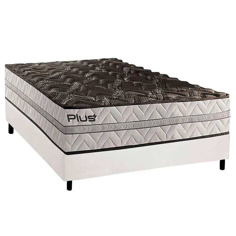 Conjunto Box Casal: Colchão Espuma Paropas D33 Pasquale Plus + Base CRC Corano White (138x188)