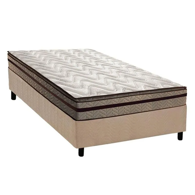 Conjunto Box Solteiro: Colchão Espuma Paropas D28 / Orthomedic Gold Plus Rústico Clean + Base CRC Suede Clean (88x188)