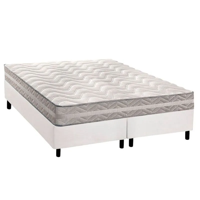 Conjunto Box Queen: Colchão Anatômico Paropas D28 / Master AG80 Prata Double Face 17 + Base crc Courano White (158x198)