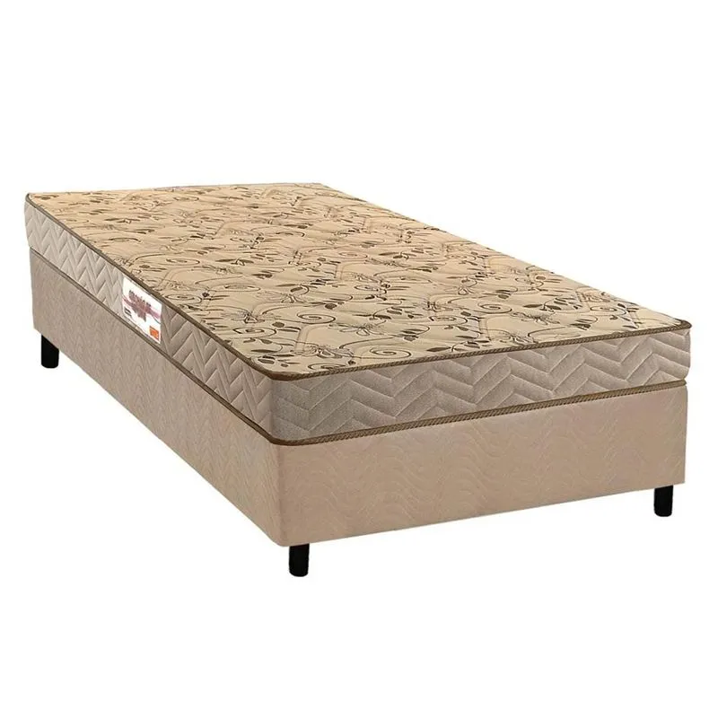 Conjunto Box Solteiro: Colchão Espuma Paropas Compact AG 65 / D28 Royalle Clean + Base CRC Suede Clean (88x188)