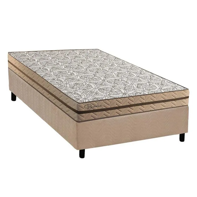 Conjunto Box Solteiro: Colchão Molas Paropas Ensacadas Basic + Base crc Suede Clean (88x188)