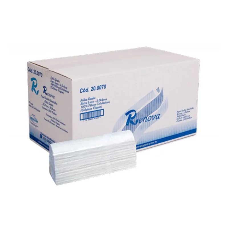 Papel Interfolha 2D Branco Folha Dupla Renova c/2000