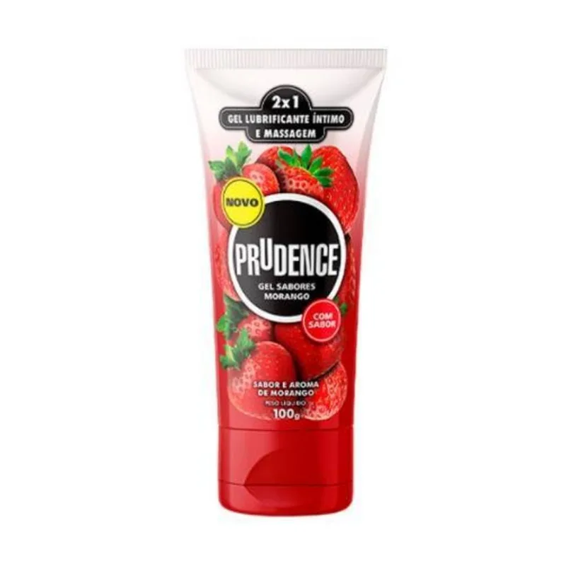 Kit 3 Lubrificante Íntimo Em Gel Sabor Morango Prudence 100g