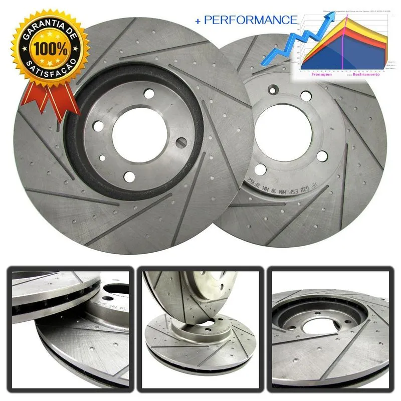 Disco De Freio Dianteiro Frisado Slotado Vw Gol Parati 256mm
