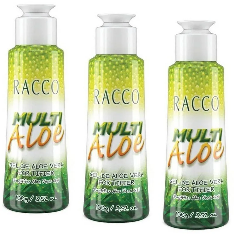 Kit c/ 3 Gel de Aloe Vera Fortifier Multi Aloe Racco 100g