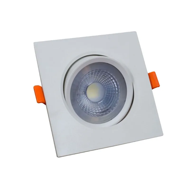 Kit 10 Spot Led Smd 3w Quadrado 3000k Branco Quente Dicróica Direcionável Embutir