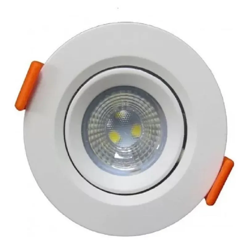 Spot Led Smd 5w Redondo 3000k Branco Quente Dicróica Direcionável Embutir