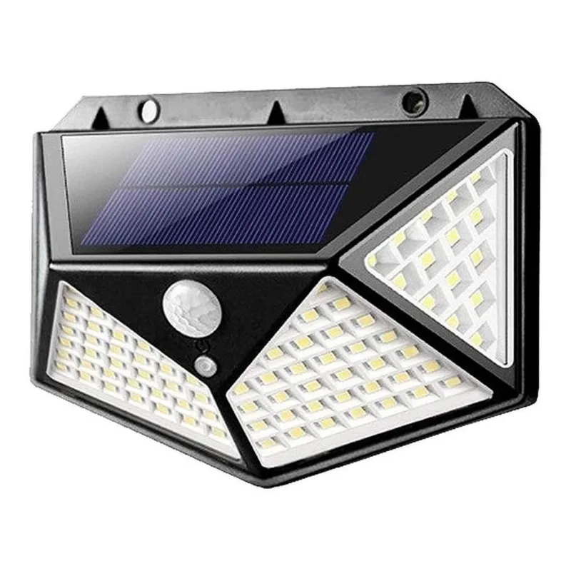 Luminária 100 Leds Com Sensor De Presença Arandela Solar