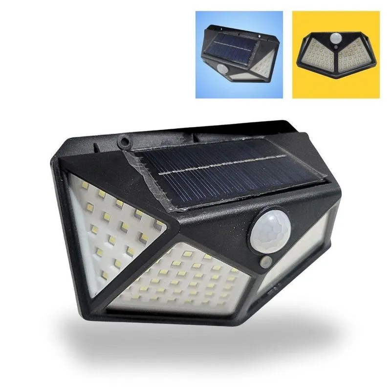 Balizador Com Energia Solar Luminária De Parede Com Sensor De Movimento Branco Decorshop