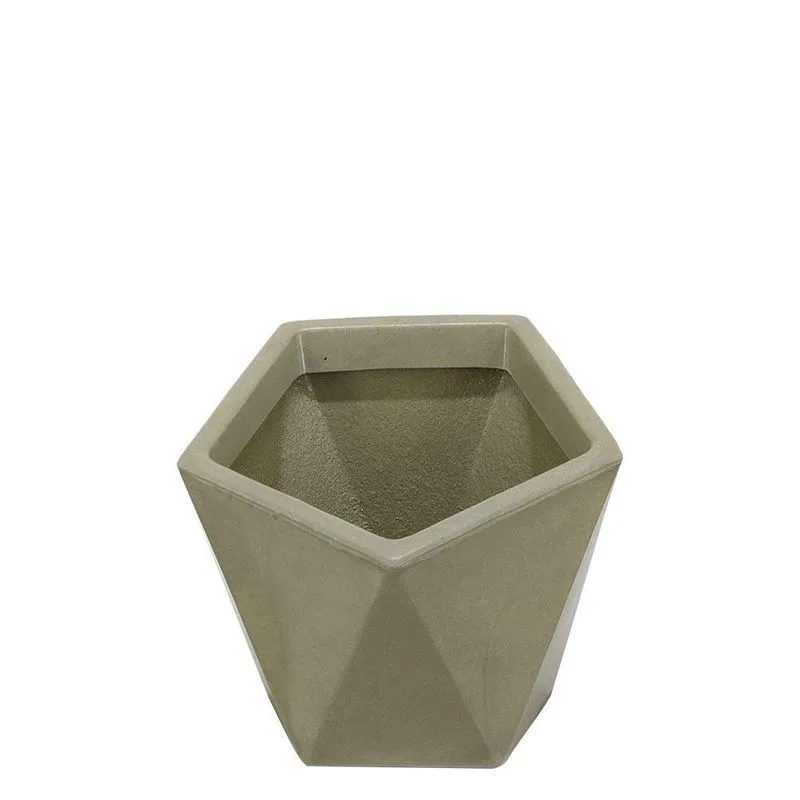 Vaso Geo 10 Faces 25 X 23 Cm Cor 05 - Antique Camurça