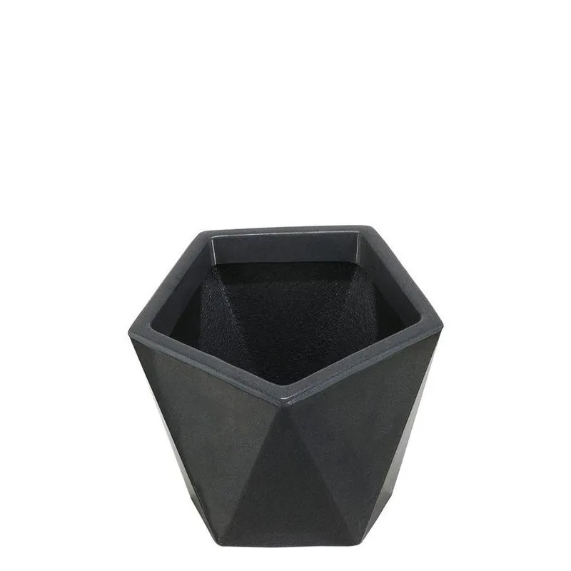Vaso Geo 10 Faces 25 X 23 Cm Cor 18 - Antique Preto