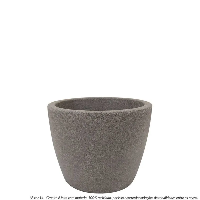 Vaso Malta Redondo 34 X 27 Cm Granito - Vasart
