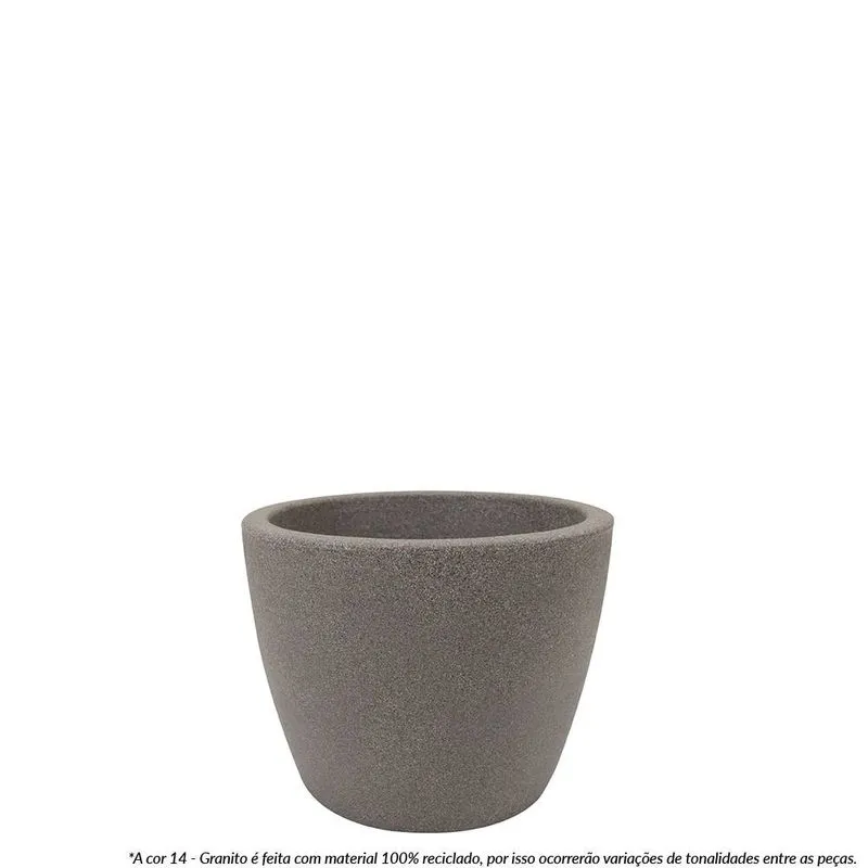 Vaso Malta Redondo 24 X 20 Cm Granito - Vasart
