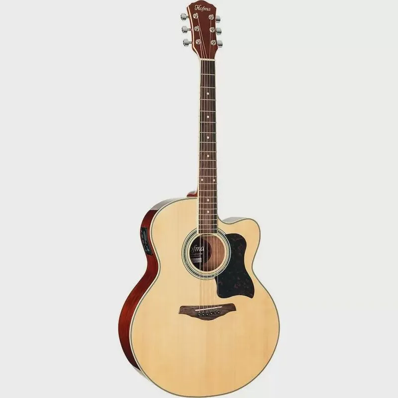 Violão Jumbo Hofma HMJ223 Cutway Natural Brilhante Aço