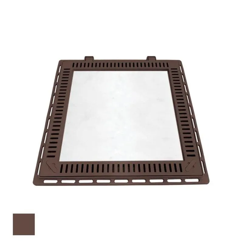 Tampão 80 X 80 Cm Rebaixado Com Grelha Marrom Fosco 318101 Gda