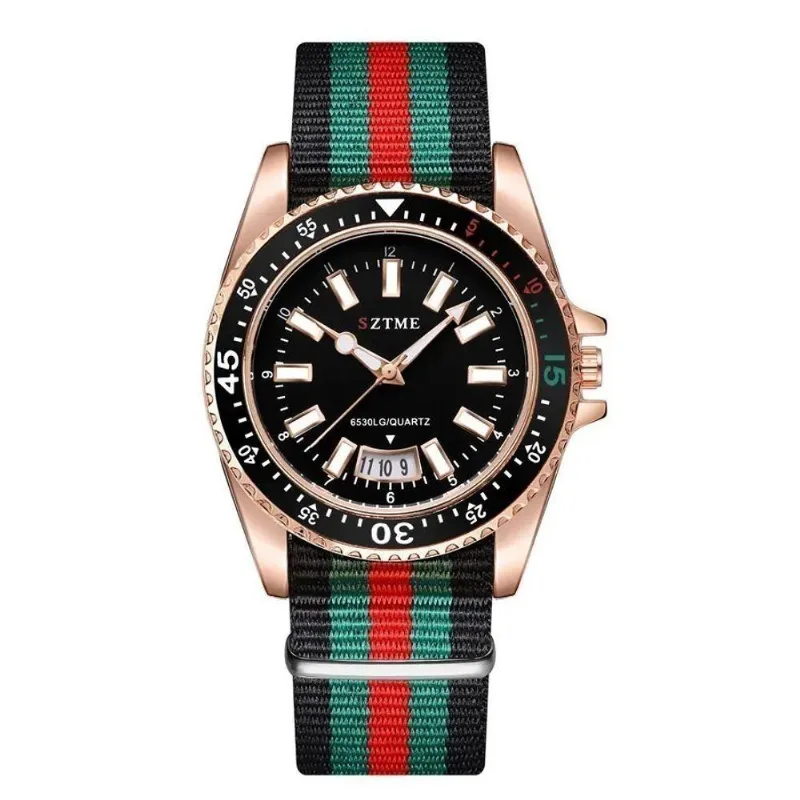 Relogio Unissex de Aco Pulseira de Nylon Rosa Unico Visual Moderno para Todas as Ocasiões Elashopp