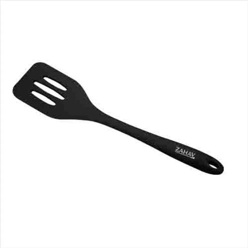 Espátula Vazada Preta De Silicone - 29,5Cm - Zahav