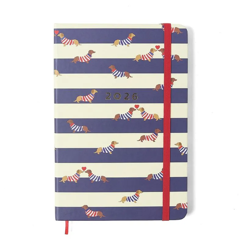 Agenda Planner Semanal Anotações 2026 14x21cm Praia Cachorros Cicero