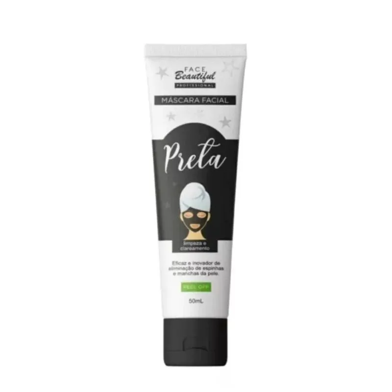 Máscara Preta De Limpeza Facial Em Bisnaga - Face Beautiful