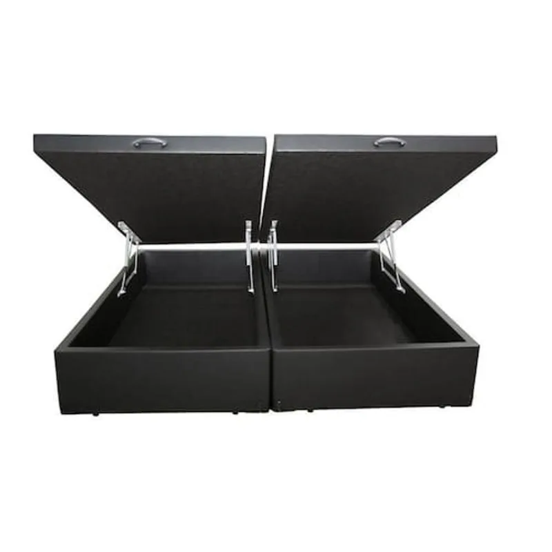 Base Box Baú Casal Bipartido Sintético Cinza 138x188