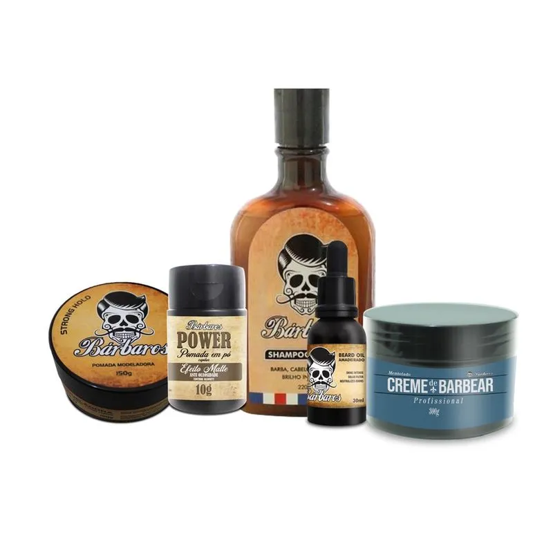 Kit Barba E Cabelo - Bárbaros - Manut. Masculina Completa