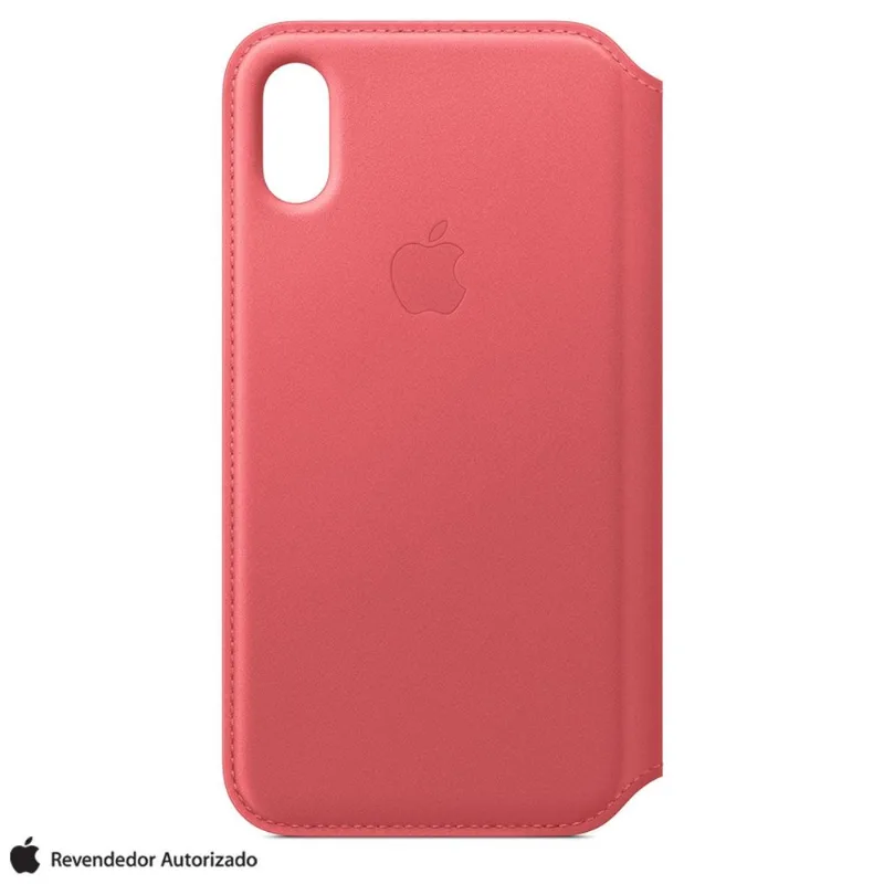 Capa Folio para iPhone XS de Couro Rosa-Peônia - Apple - MRX12ZM/A