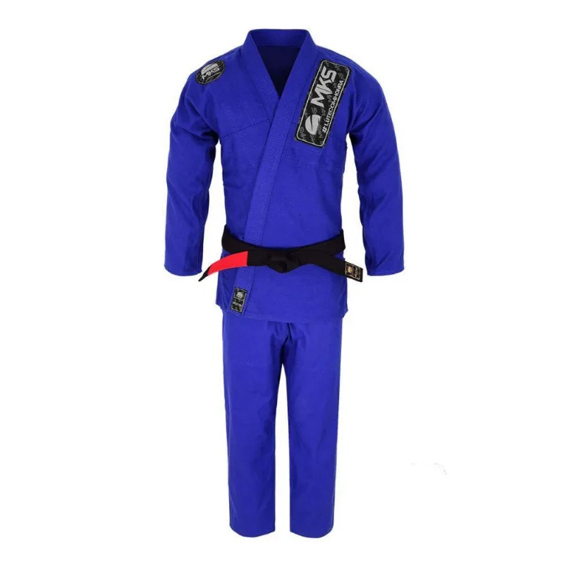 Kimono Jiu Jitsu Mks Light Silver Azul A0