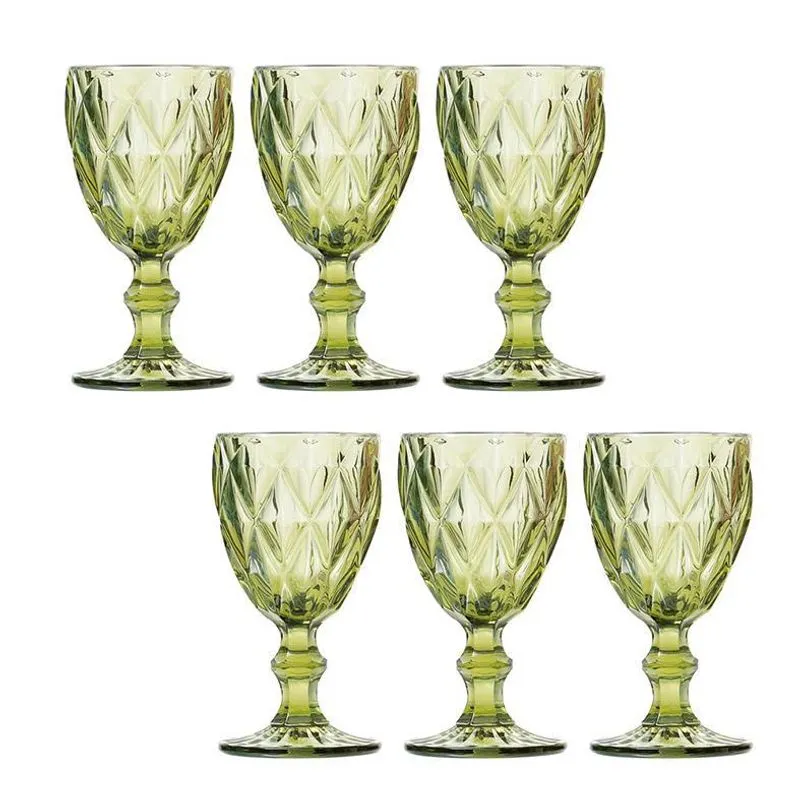 Conjunto De Taças Diamante Verde 6Pçs 300Ml Class Home