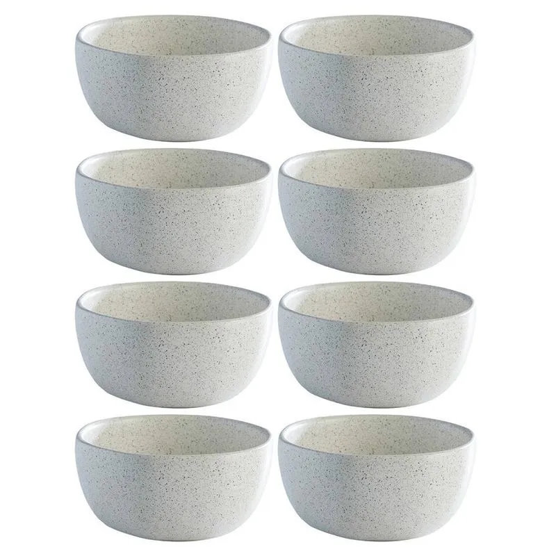 Conjunto 8 Pratos Fundo Cerâmica 611ml Orion Reativo Branco