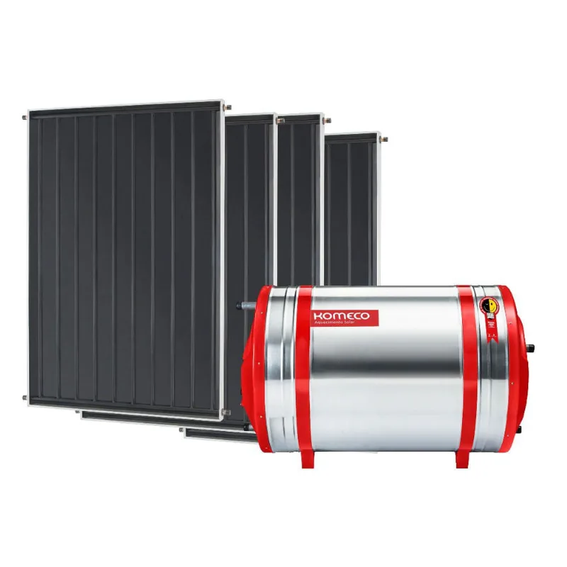 Aquecedor Solar 600 L Inox 304 baixa pressão nível + 4 Coletores de 1,5m² mx Komeco