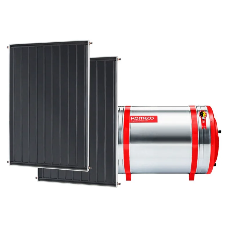 Aquecedor Solar Komeco Boiler 300 Litros baixa pressão inox 304 em desnível + 2 coletores 2m² mx