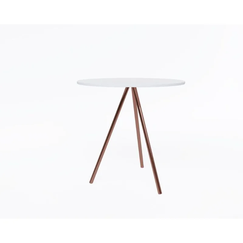 Mesa Lateral Gabriela Cobre Com Tampo De Branco - Asturias